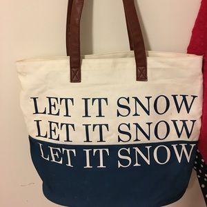 Barnes and noble LET IT SNOW tote bag